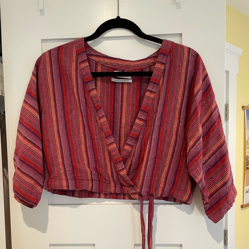 Multi-Color wrap crop top